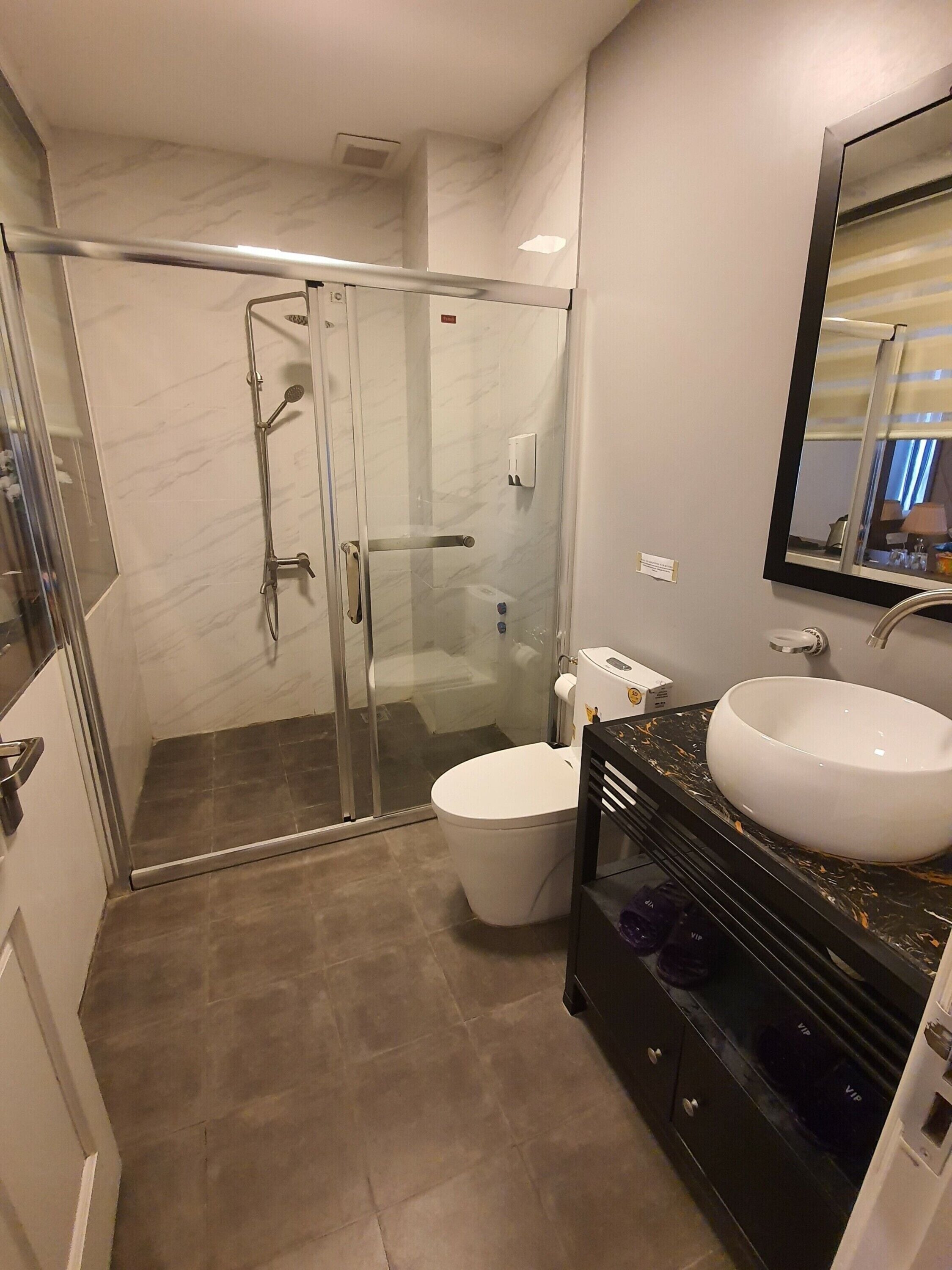 free toiletries, hair dryer, slippers, towels