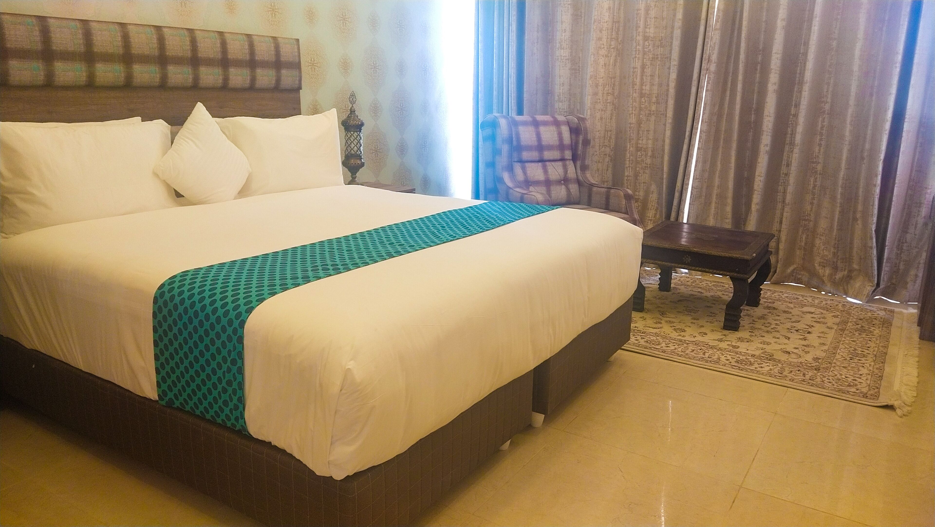superior double room, 1 king bed, garden view | premium bedding, minibar, desk, blackout curtains