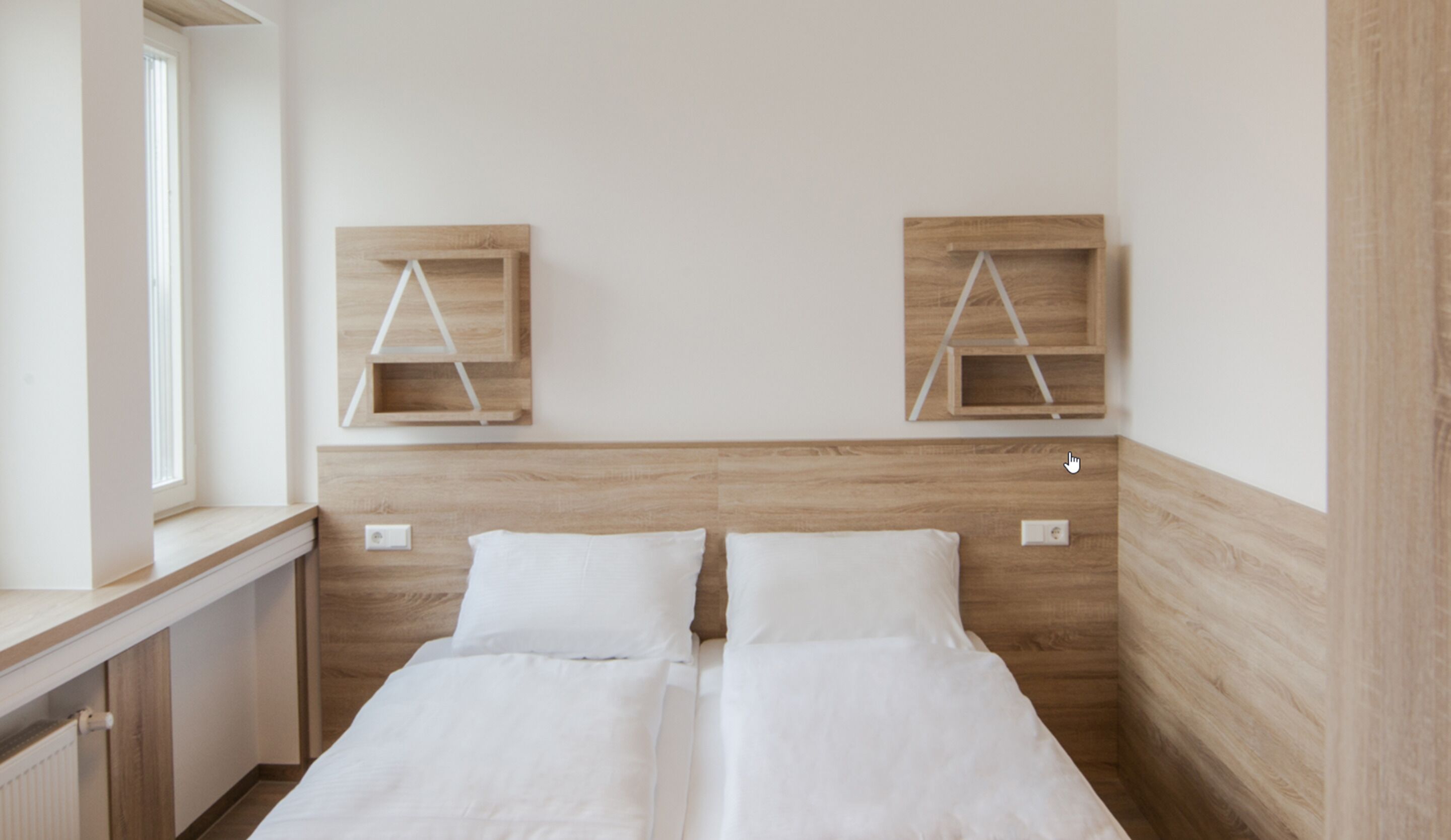 Desk, laptop workspace, free WiFi, bed sheets