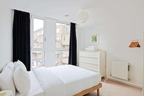 3 bedrooms, desk, laptop workspace, iron/ironing board
