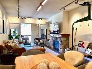 Smart TV, DVD player, books, video library