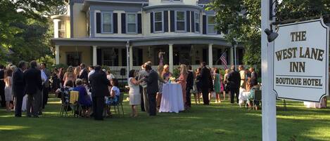 Outdoor banquet area