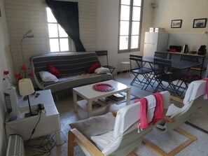 Télévision, lecteur de DVD, livres