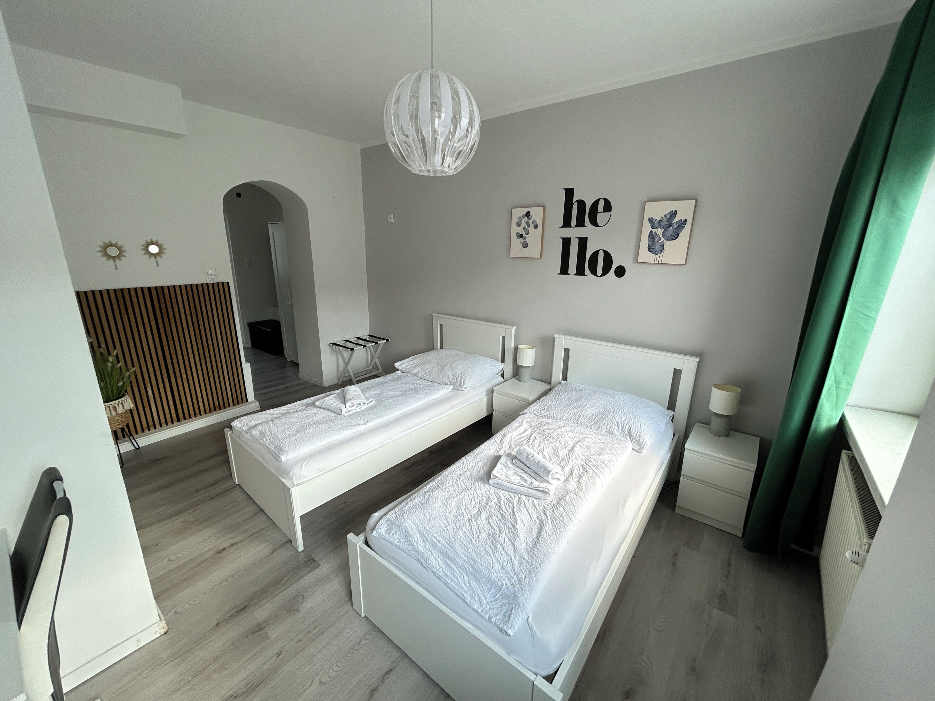 Desk, laptop workspace, free cots/infant beds, free WiFi