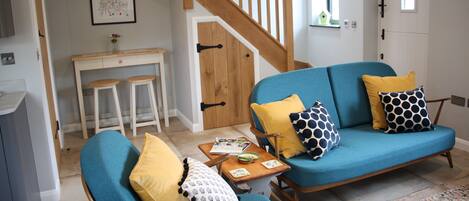 TV, fireplace, table football