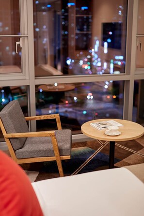 Down duvets, memory-foam beds, in-room safe, desk