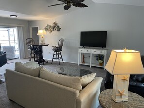 TV, fireplace - cute house with pool with canal view  (Rotonda West)