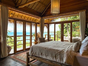 Honeymoon Room, 1 Bedroom, Sea View | Cadar kapas Mesir, peralatan tempat tidur premium 