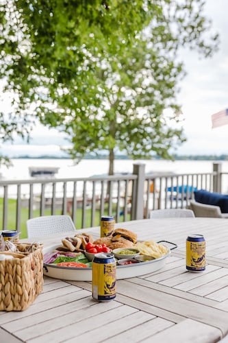 Luxe Lakefront Home with Hot Tub