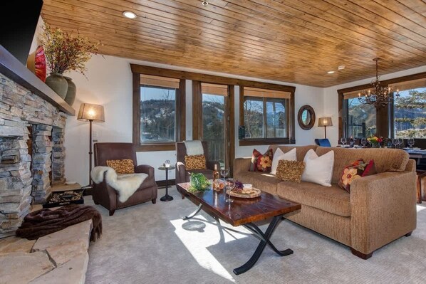 TV, fireplace, offices
