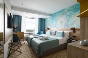 Ropa de cama de alta calidad y minibar 