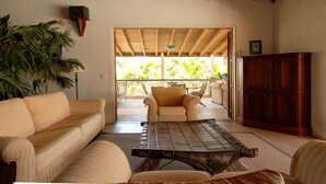 Villa, 5 Bedrooms, Smoking, Private Pool | Living room | Ping pong, books - The Carib House 5 Bedrooms And Pool Close To Beach (Falmouth Harbour)