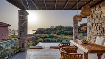 Luxury Villa, 2 Bedrooms, Private Pool, Sea View | View from room