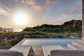 Luxury-Villa, 2 Schlafzimmer, eigener Pool, Meerblick | Ausblick vom Zimmer