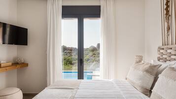 Exclusive Villa, 2 Bedrooms, Private Pool, Sea View | 2 bedrooms, premium bedding, in-room safe, individually decorated