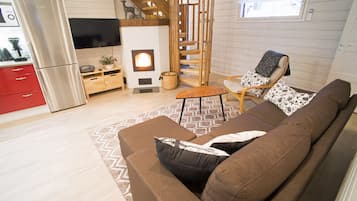 Apartment, Sauna (92m2) | Living room | Flat-screen TV