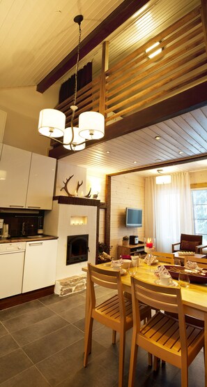 Appartement, sauna (58m2) | Dineren op de kamer