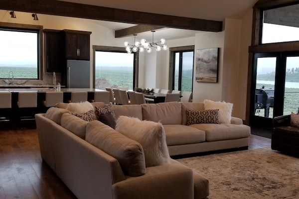 Main floor living and kitchen