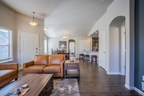 TV, fireplace, offices