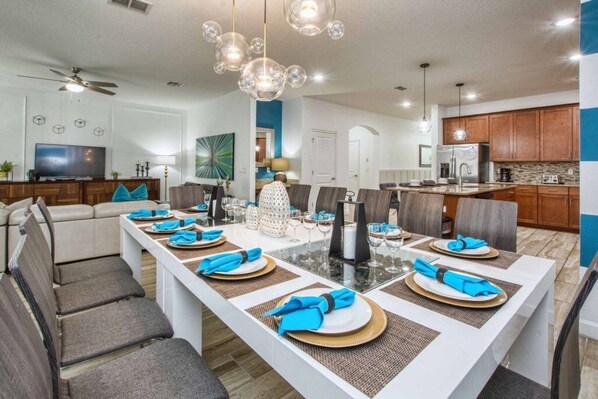 House, 6 Bedrooms | Private kitchen | Highchair, paper towels - Storey Lake-6 Bedroom Pool -1651ST Home by RedAwning (Kissimmee)