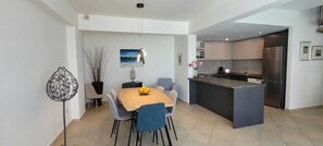 Dining room - Spacious Villa With Private Pool and sea View, Just 150 Meters From the sea (Agios Nikolaos)