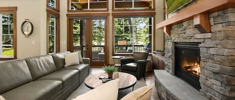 TV, fireplace, table football, ping pong