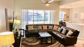 Villa, 5 Bedrooms | Living area | Flat-screen TV, video-game console