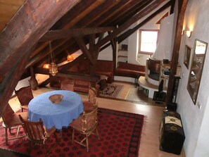 Appartement, 1 slaapkamer, open haard, uitzicht op bergen | Dineren