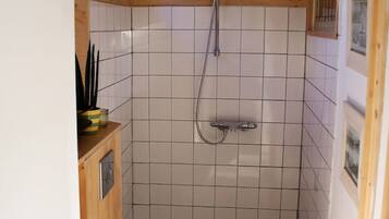 Hair dryer, towels, toilet paper