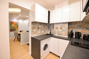 Appartement, 1 chambre, balcon, vue ville | Blanchisserie