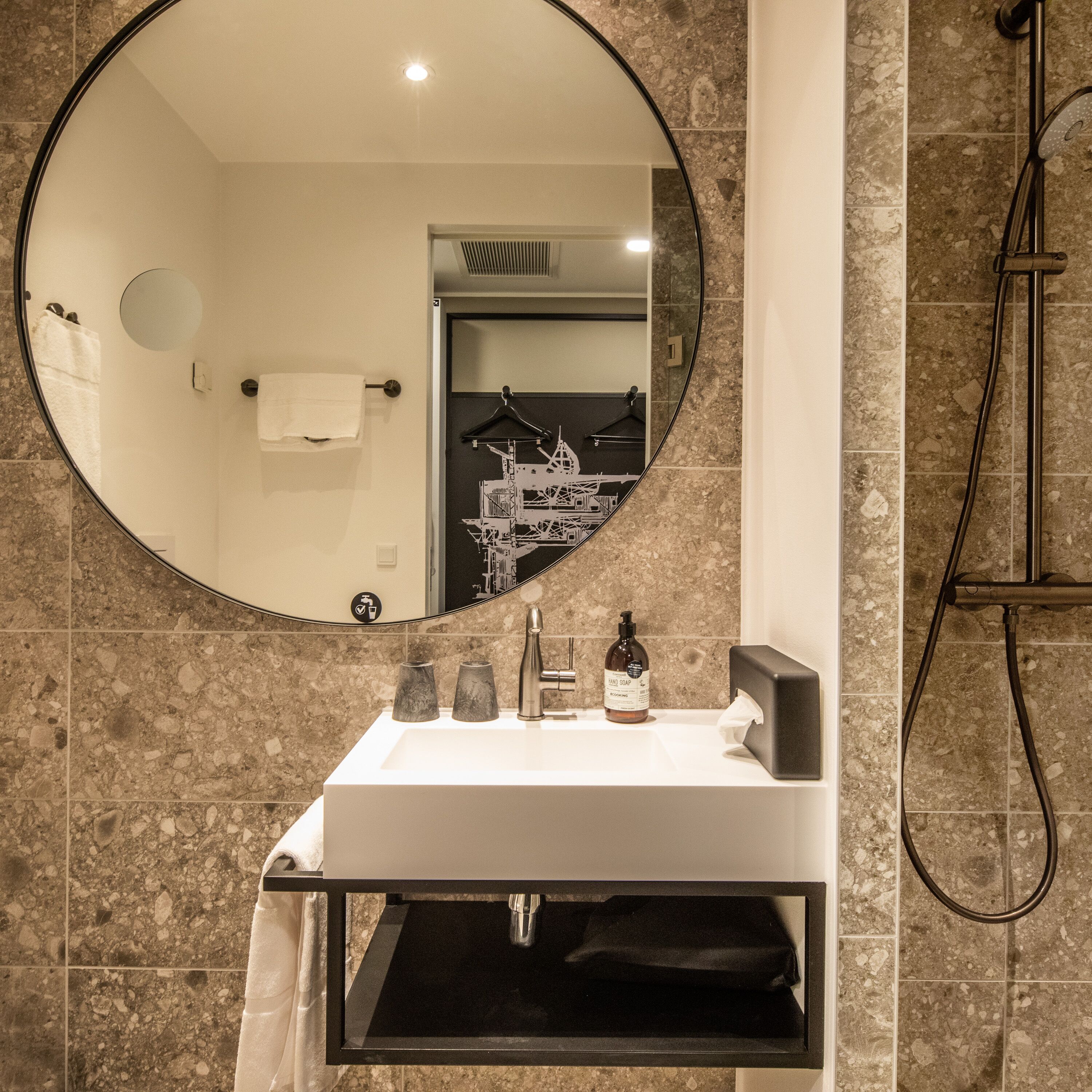 standard room, 1 double bed (small) | bathroom | eco-friendly toiletries, hair dryer, towels, soap