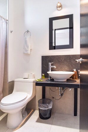 Apartment, 2 Bedrooms | Bathroom | Shower, hair dryer, towels