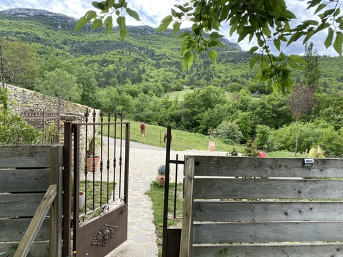 Facing the valley, in Ste Jalle, gîte equipped for 4