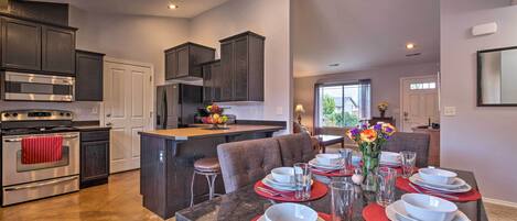 Fridge, microwave, stovetop, dishwasher