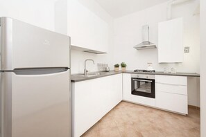 Kühlschrank, Mikrowelle, Ofen, Herdplatte