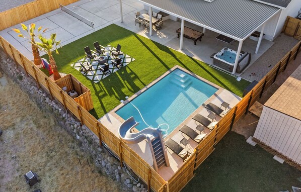 Outdoor pool, a heated pool