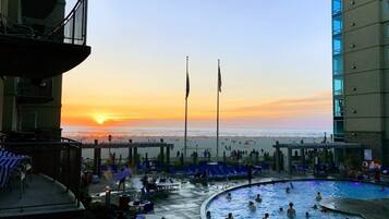 Piscine extérieure, piscine chauffée