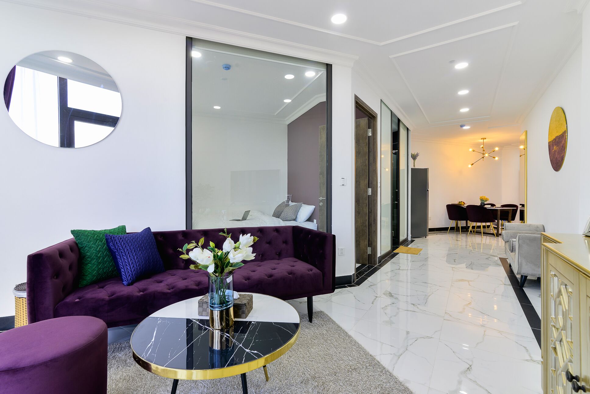 Panoramic Apartment, 2 Bedrooms | Living room | 55-inch Smart TV with cable channels, TV