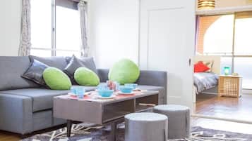 Appartement, 1 slaapkamer (201) | Woonkamer | Een televisie