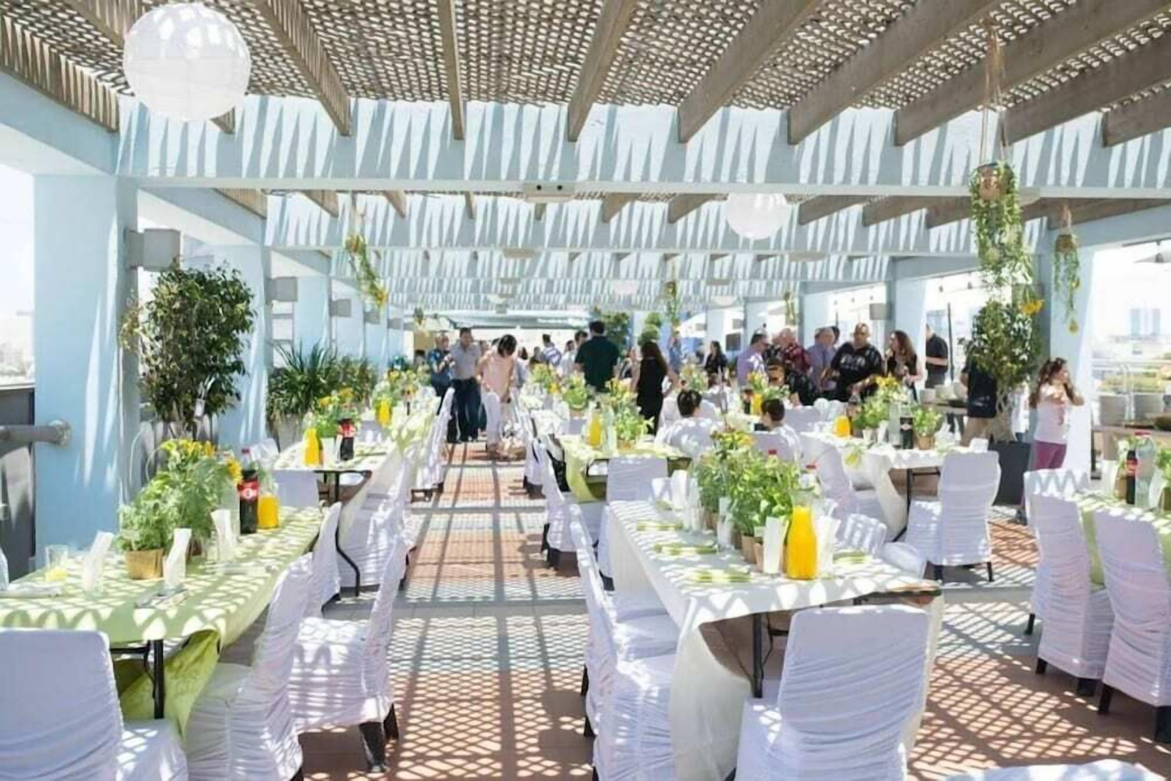 Outdoor banquet area