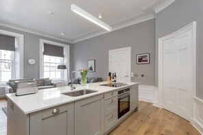 Apartment | Private kitchen | Fridge, microwave, oven, stovetop