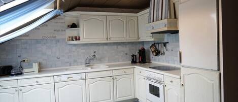 Kühlschrank, Mikrowelle, Herdplatte, Geschirrspüler