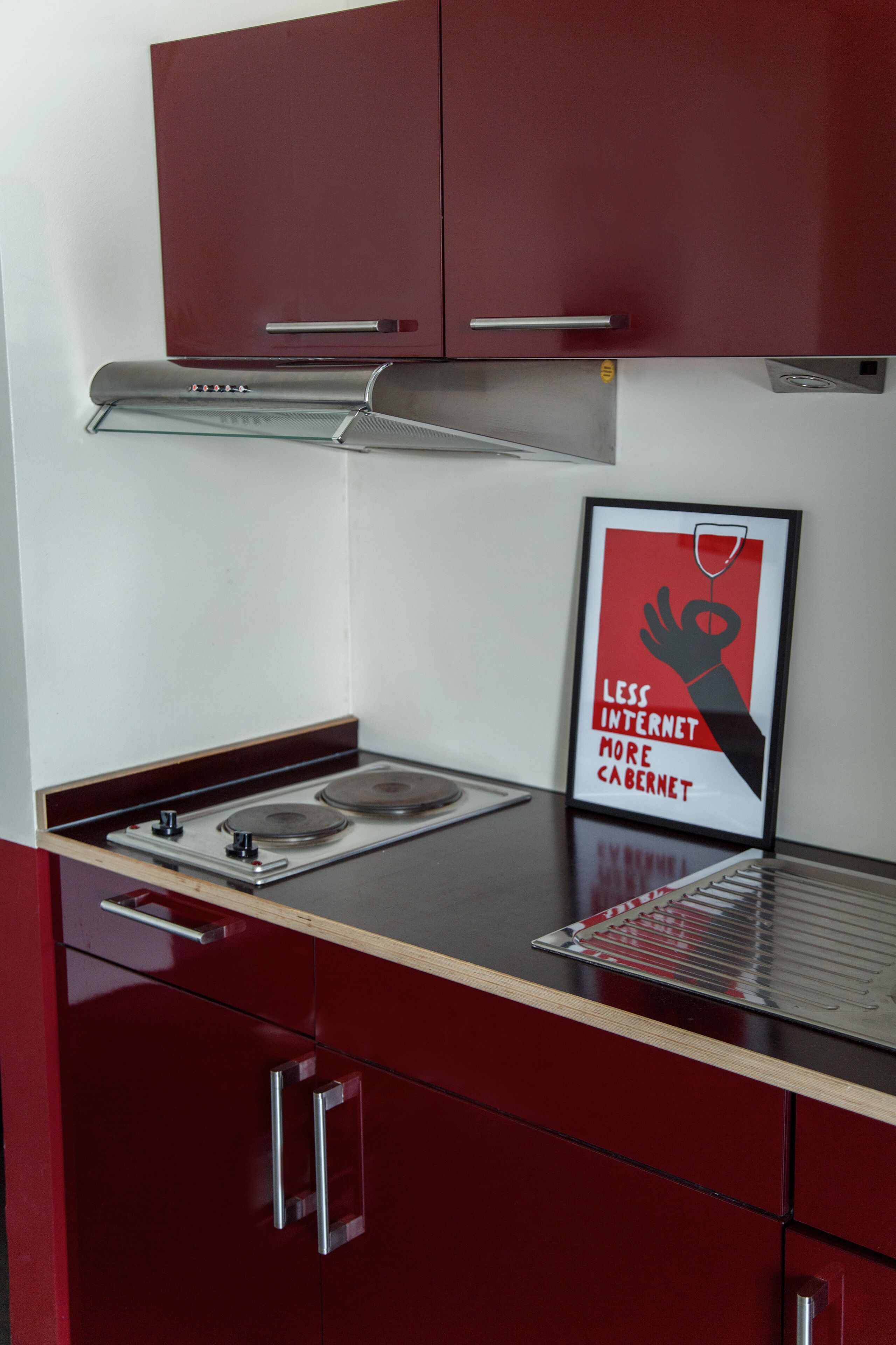 Medium Studio, Kitchenette - no AC | Eigene Kochnische | Mini-Kühlschrank, Herdplatte, Espressomaschine
