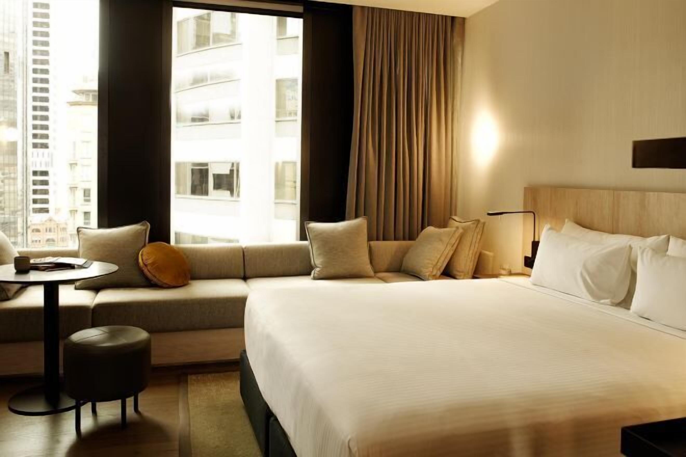 Egyptian cotton sheets, premium bedding, pillow-top beds, minibar
