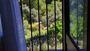 A balcony with a view of a forested hillside. - Rural house Majaceite (El Bosque)