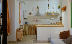 Réfrigérateur, micro-ondes, plaque de cuisson, cafetière/bouilloire