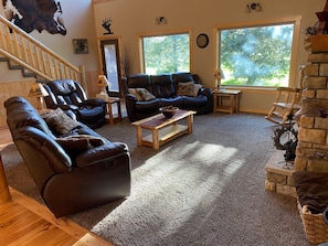 Smart TV, fireplace, DVD player, video library