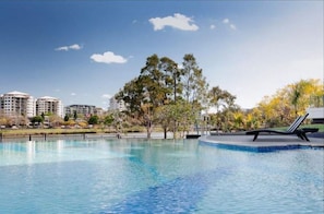 Piscine extérieure, piscine chauffée