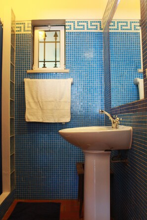 Combined shower/bathtub, hair dryer, bidet, towels