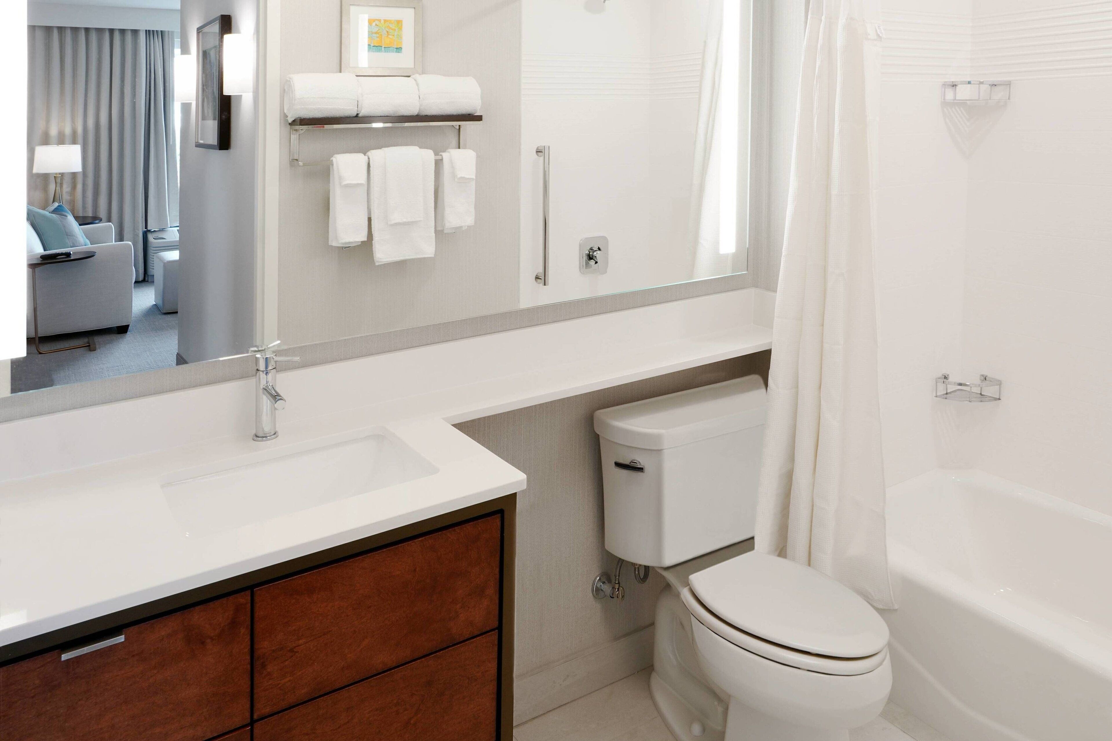 free toiletries, hair dryer, towels